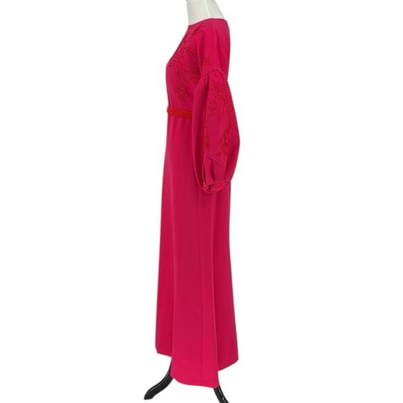 Sachin & Babi Aria Long Sleeve Embroidered Dress Fuchsia Gown Size 2 NEW - Picture 7 of 11